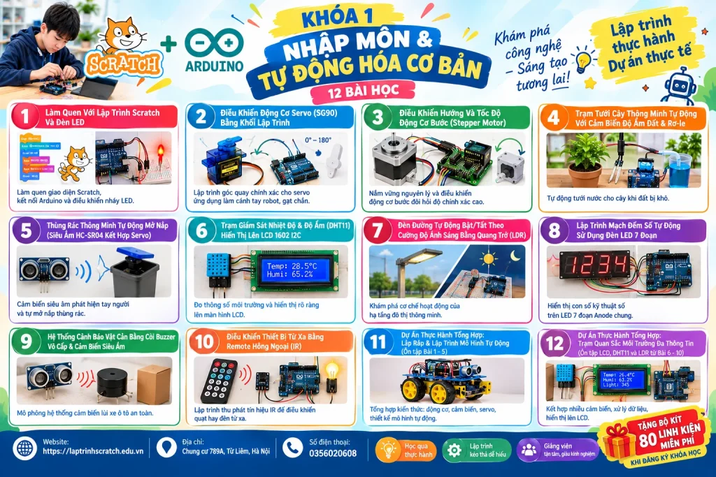 Khóa Học Lập Trình Scratch và Arduino Cho Trẻ Em