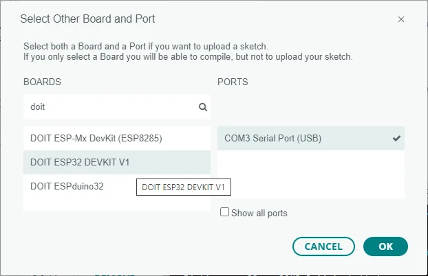 Cài đặt ESP32 Board Manager