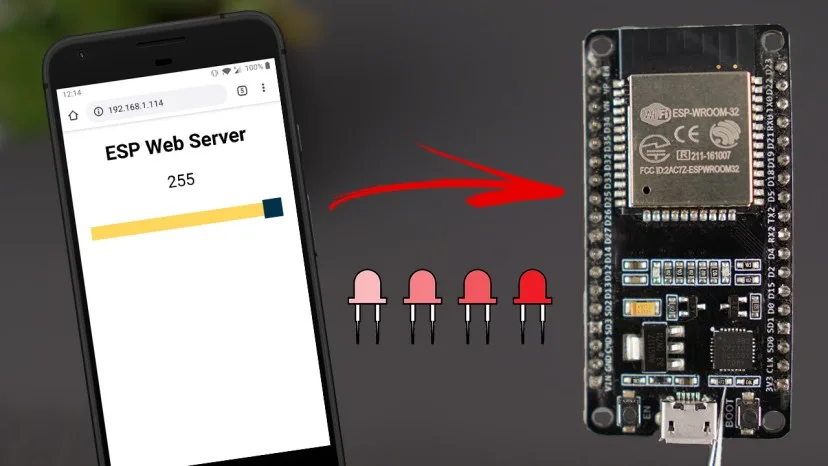 Bài 18: Thiết Kế Web Server Điều Khiển Độ Sáng LED Bằng Thanh Trượt (Slider PWM) Trên ESP32